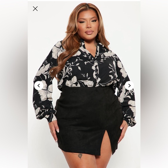 *BRAND NEW/ UNUSED* Women’s FashionnFloral Emotions Button Down Black Top- Small - Picture 4 of 11